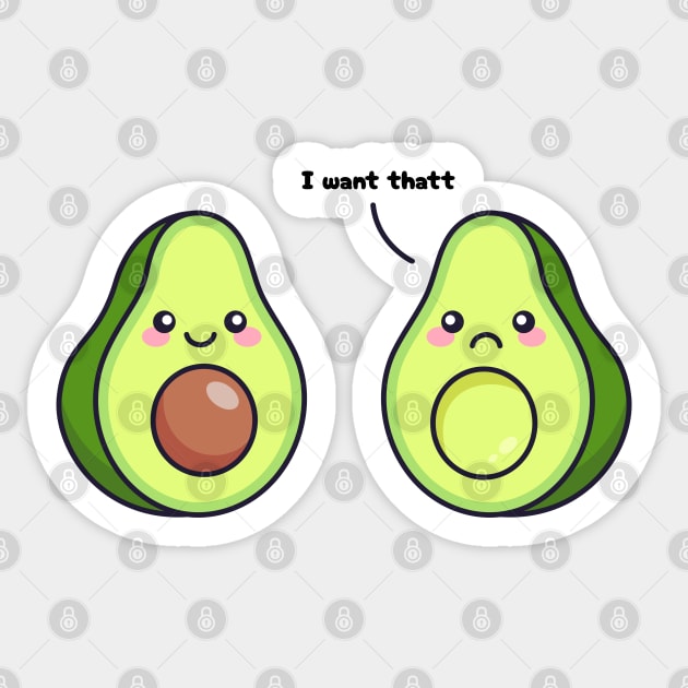 Avocado "I want Thatt" Sticker by Gi.illust